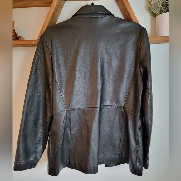 Old Navy black leather jacket - Picture 3 of 3